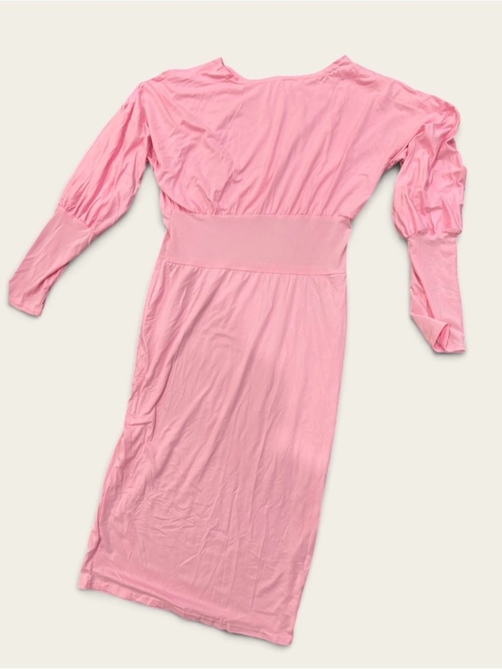 Women’s Pink Long Sleeve Midi Dress Small